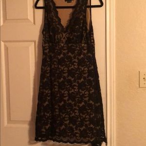 Black and Beige Lace Dress